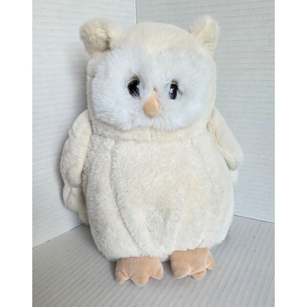 Dilly Dudu Snowy OWL Plush 10" Stuffed Animal Toy White Forest Super Soft